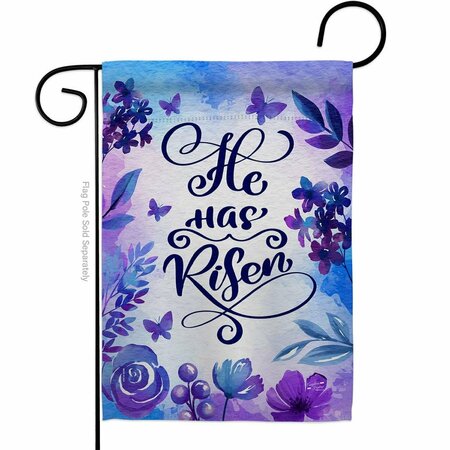 PATIO TRASERO G135414-BO He has Risen Religious Faith Double-Sided Decorative Garden Flag, Multi Color PA3889009